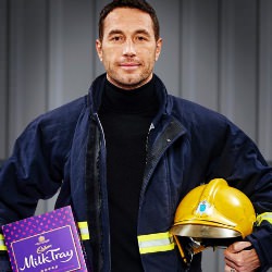 Picture Of All because the lady loves... North West firefighter Patrick is the new Milk Tray Man